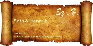 Szitó Henrik névjegykártya