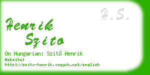 henrik szito business card