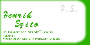 henrik szito business card